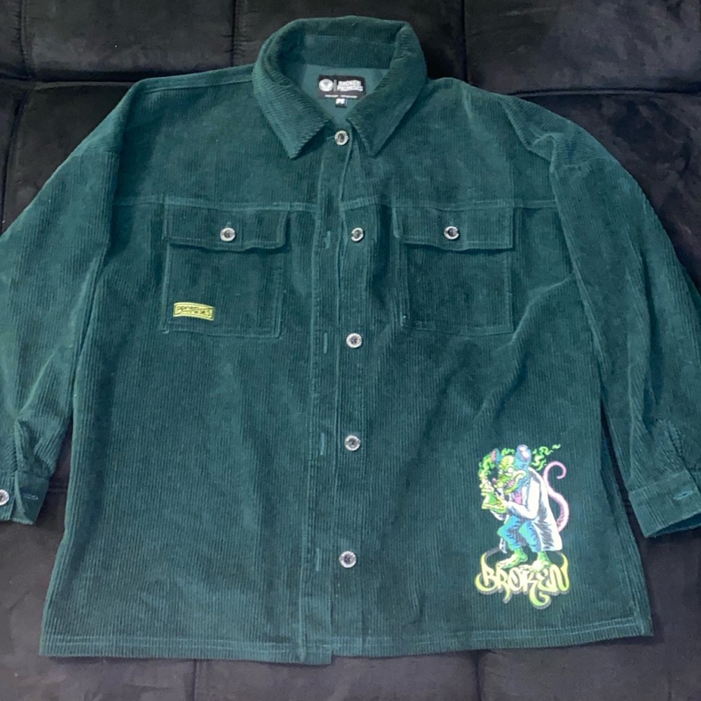 Broken Promises Green Corduroy Lab Rat Jacket